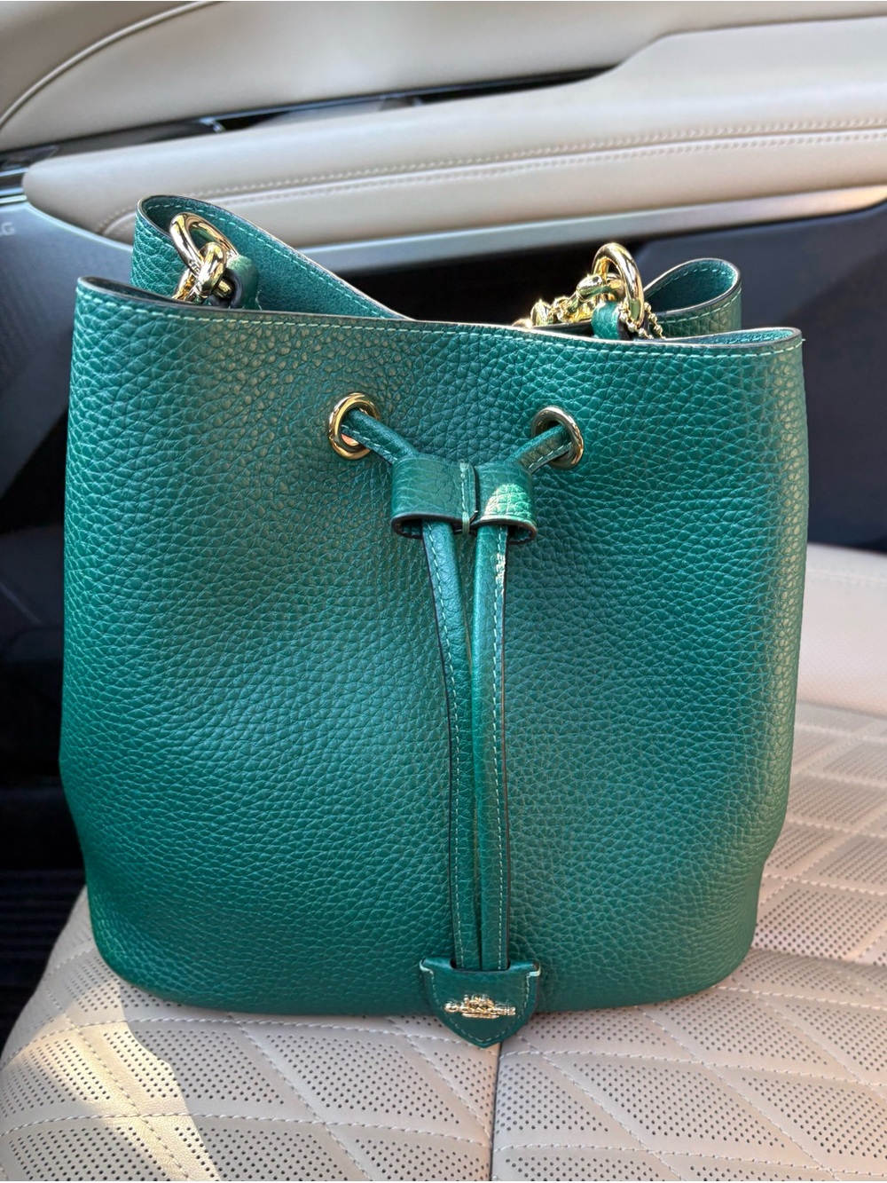 Coach Rowan Bucket (dropped 9/9) -Green Pebbled Leather Drawstring Shoulder Bag